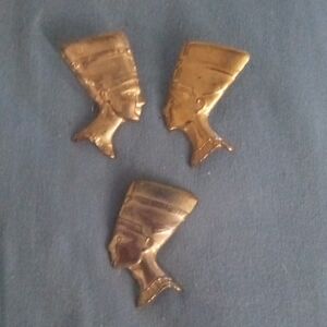 Gold Egyptian Queen Brooch Set